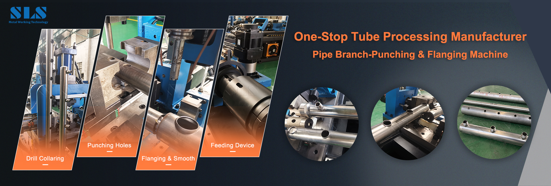 配图.02.1. Fully Automatic Pipe Punching, Hole Pulling, Collar, And Flat Cutting Machine An E