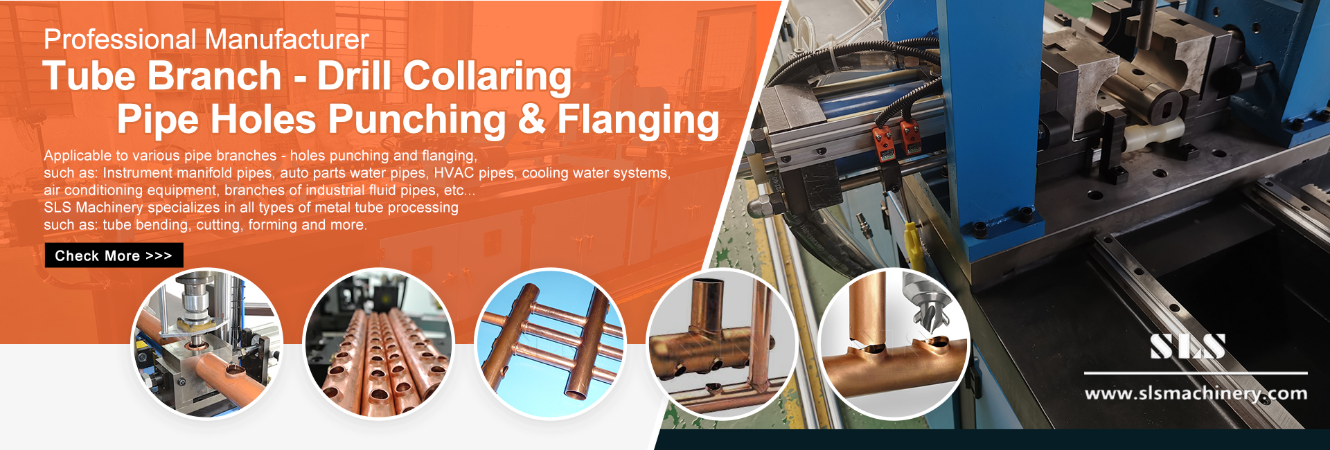配图.02.2. Fully Automatic Pipe Punching, Hole Pulling, Collar, And Flat Cutting Machine An E
